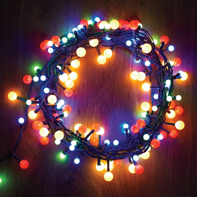 String of Multicolored Ball Cluster Lights, Multi, large