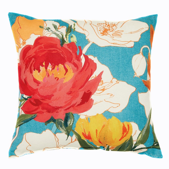Peony and Poppies Outdoor Pillow, , large