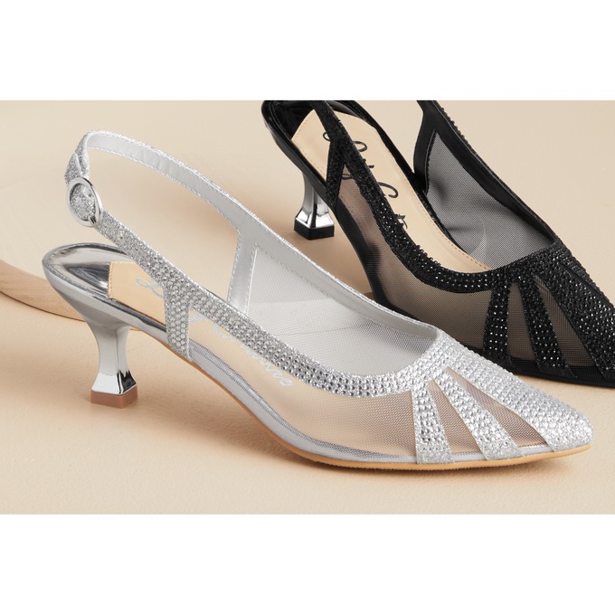 Lady Couture Macy Slingback, Silver, large