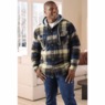 Quilt-Lined Flannel Hoodie, , large