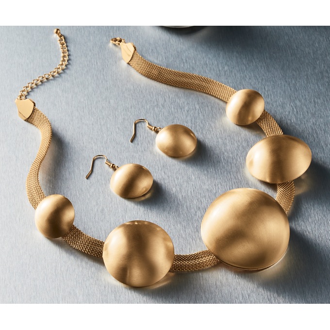 Hemisphere Necklace and Earring Set, , large