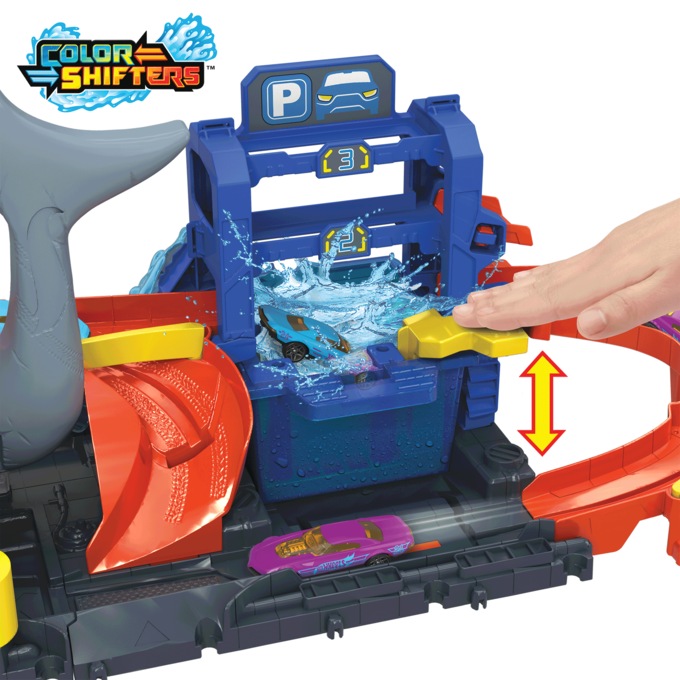 Hot Wheels City Ultra Shark Car Wash, , large