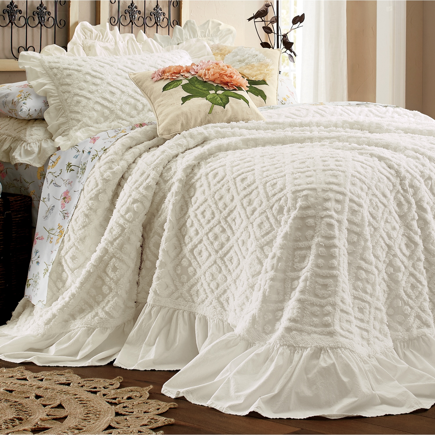 Cate Chenille Bedspread and Sham Montgomery Ward