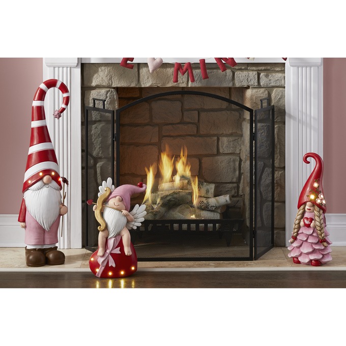 Set of 3 Large Lit Sweetheart Gnomes, , large