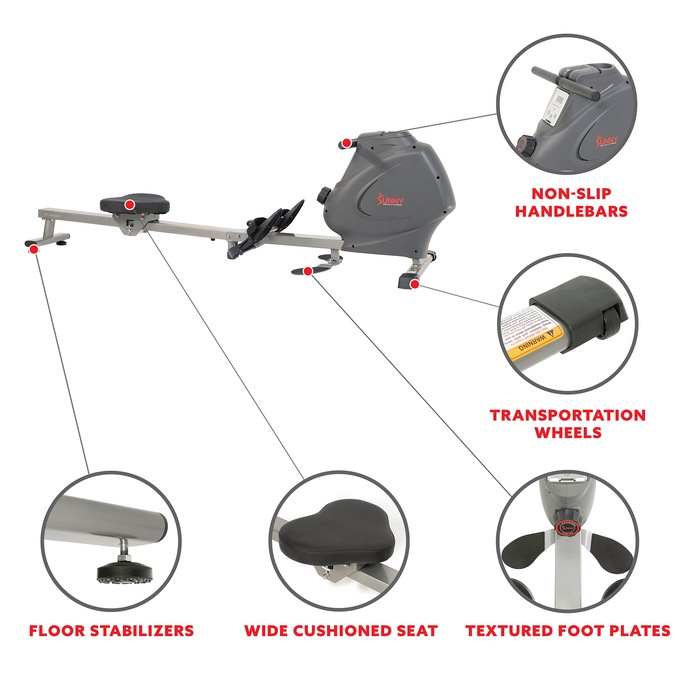 Smart Connectivity Magnetic Rowing Machine, , large