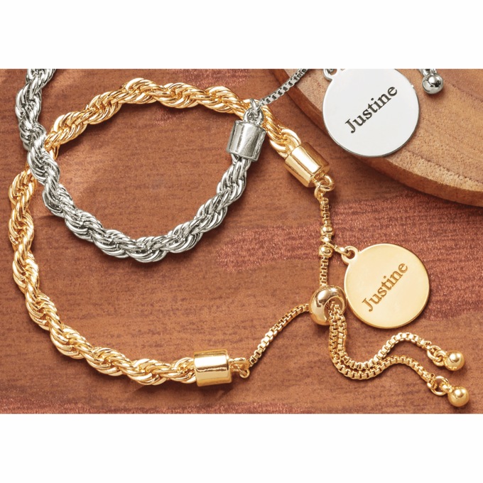 Lariat Rope Bracelet with Name Charm, , large