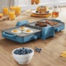 Bella Ceramic Fold &rsquo;n Store Dual-Temperature Griddle, , large