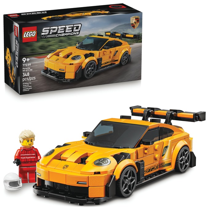 LEGO Speed Champions Porsche 911 GT3 RS Super Car, Yellow, large