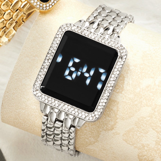 Women&rsquo;s Crystal Rectangular Digital Watch, , large
