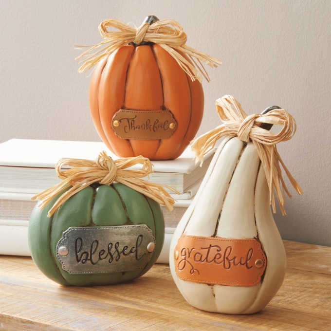 Set of 3 Harvest-Blessing Gourds, , large