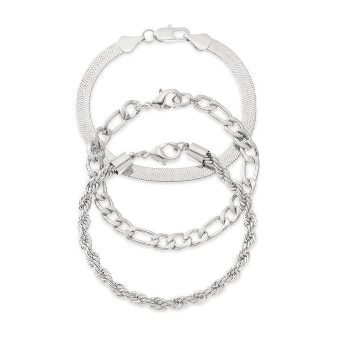 3-Piece Chain Bracelet Set, , large