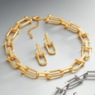 Stirrup Link Necklace and Earring Set, , large