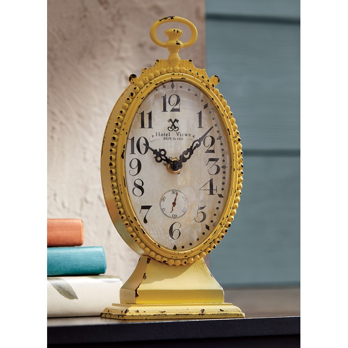 Yellow Tabletop Clock, , large