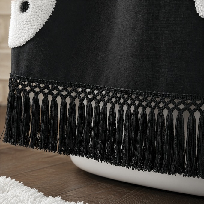 Tufted Chenille Halloween Shower Curtain, , large