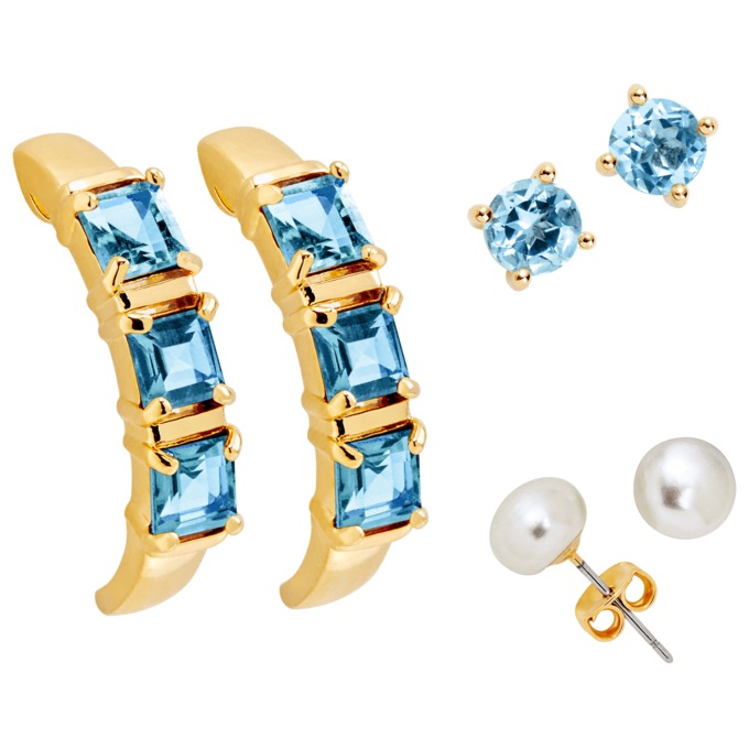 Gemstone 3 PC Earring Set, , large