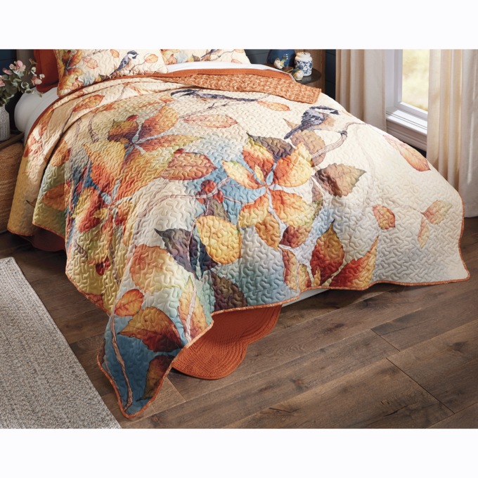 Autumnal Birds Oversized Quilt, , large