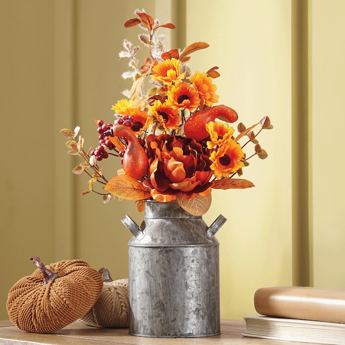Fall Florals in Milk Can, , large