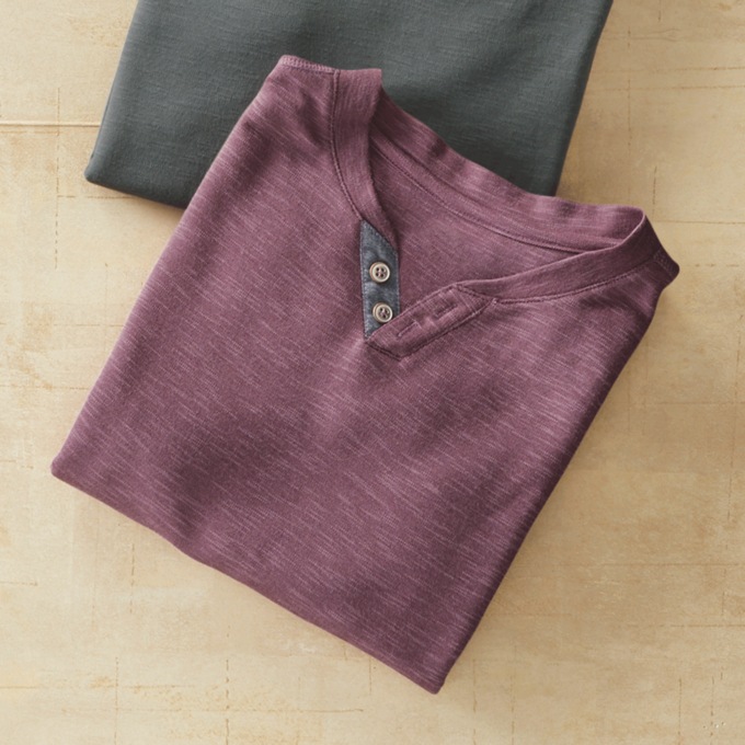 2-Pack Short Sleeve Henley Shirts, , large