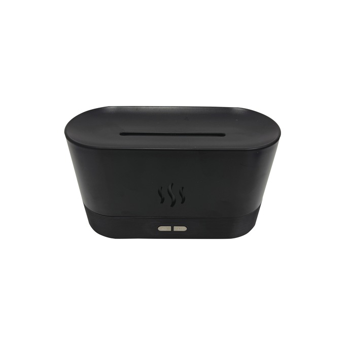 Aromatherapy Flame-Effect Diffuser with Color-Changing LEDS and Essential Oils, Black, large