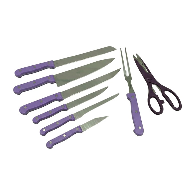 25-Piece Cutlery and Utensil Set, Purple, large