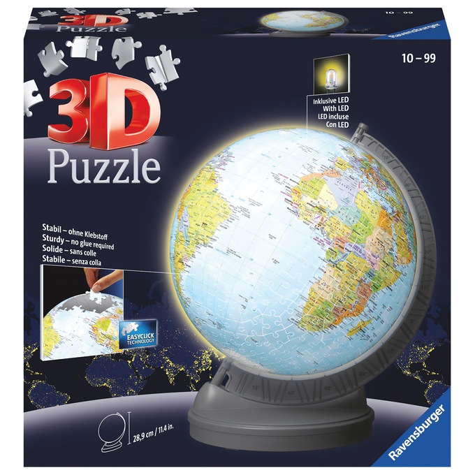 Globe with Light 3-D Puzzle, , large