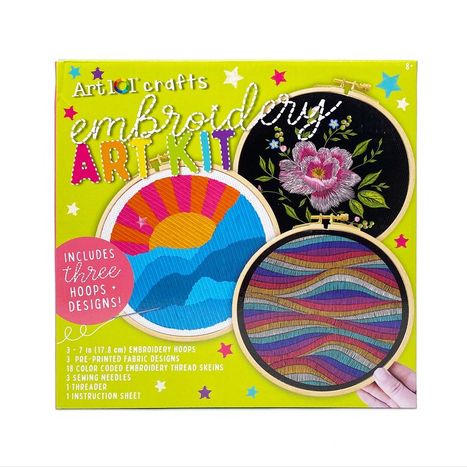 Art 101 Set of 3 Embroidery Art Kit, , large