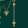 10K Gold Cross Lariat Necklace, , large