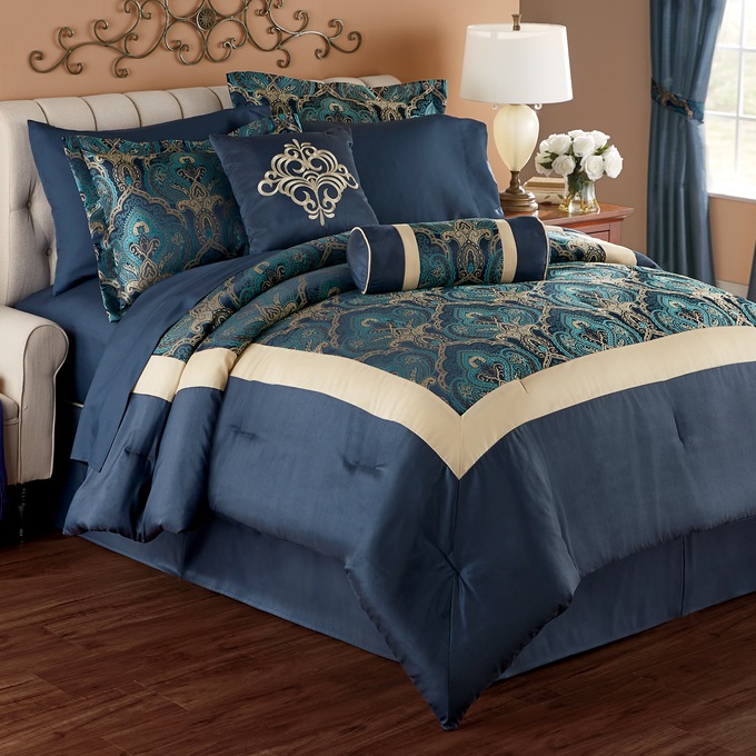 Harrison 10-Piece Bed Set and Window Treatments, , large