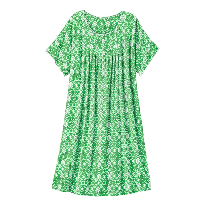 Short-Sleeve Knit Nightgown, , large