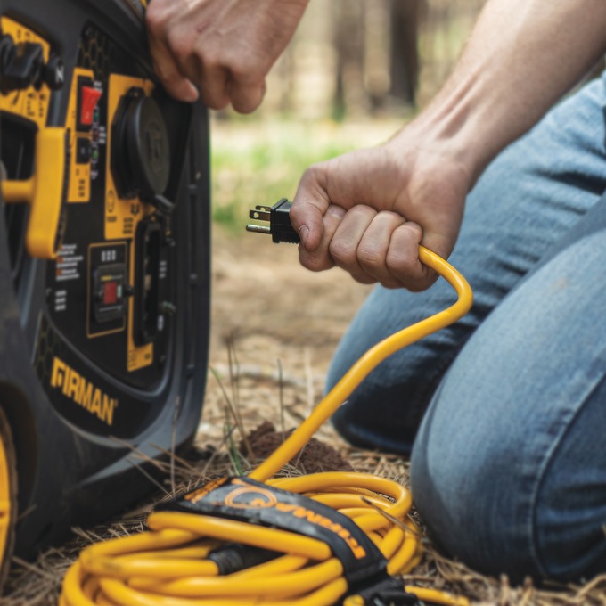 FIRMAN 25-ft. Heavy Duty Generator Power Cord with Strap, Yellow, large