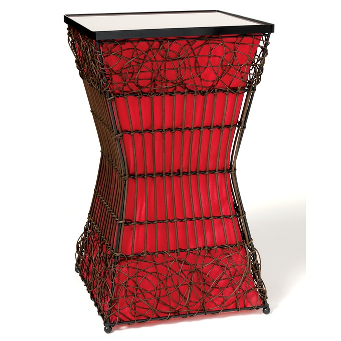 Zain Lighted Rattan End Table, , large