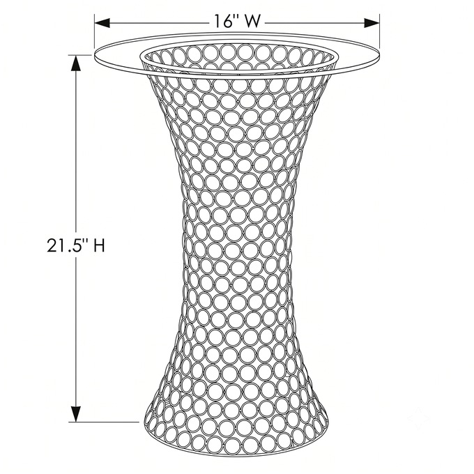 Crystal Beaded Lit Accent Table with Glass Top, Clear, large