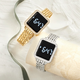 Women&rsquo;s Crystal Rectangular Digital Watch, , large