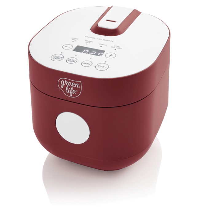 Greenlife 4-Cup Rice and Grains Cooker, Red, large