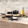 Gotham Steel 18-Piece Detachable Handle Cookware Set, Black, large