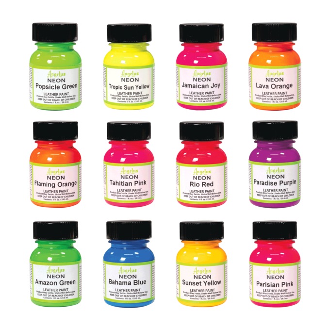 Angelus Neon Acrylic Leather Paint Kit, , large