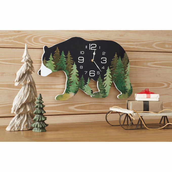 Figural Bear Wall Clock, , large