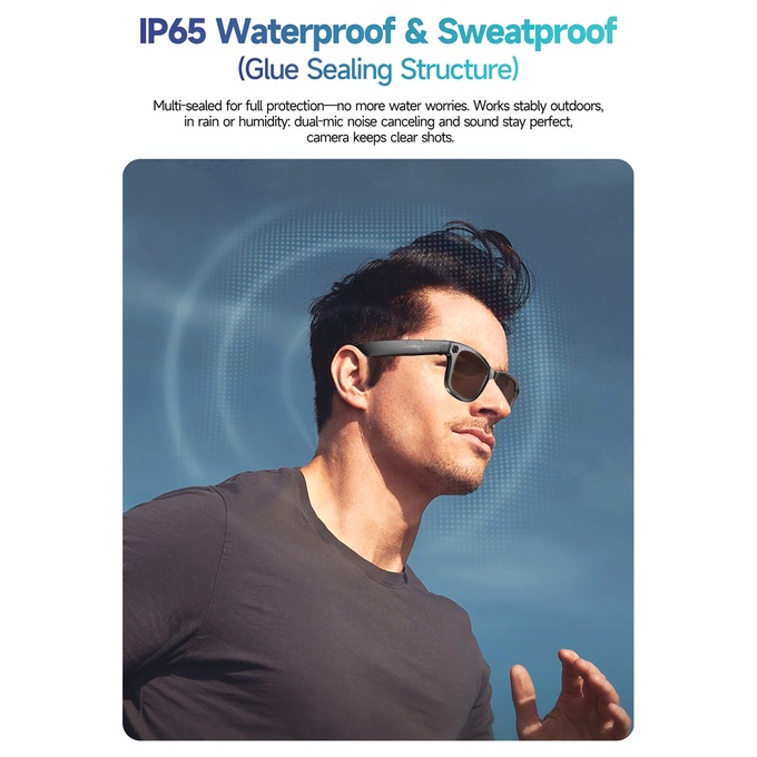 Intelligent Galaxy Smart Sunglasses, Black, large