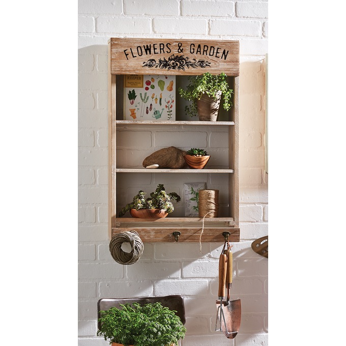 Garden Shelf with Hooks, , large