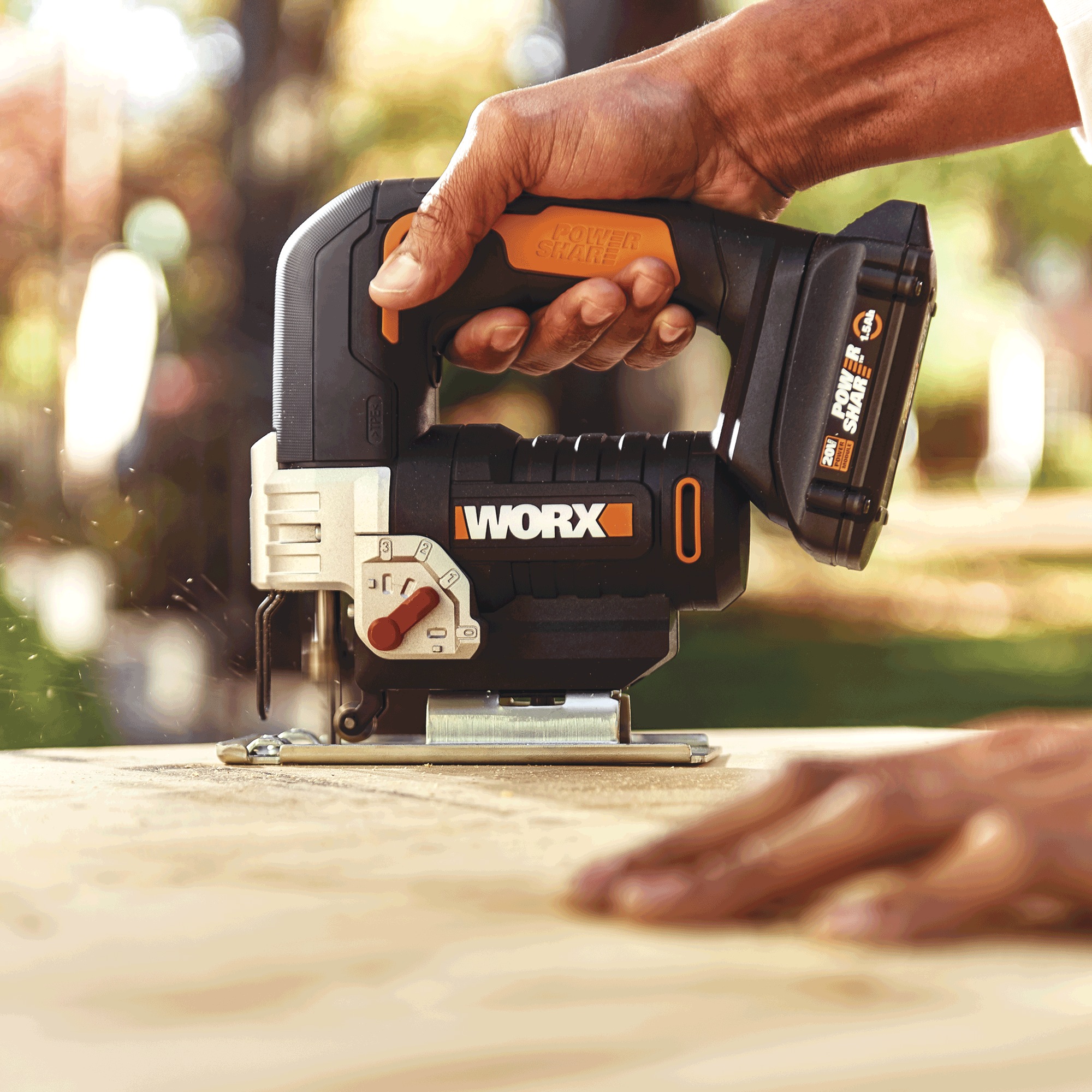 Powershares Etf Worx WX543L 20V Cordless Jigsaw Tool-Free Blade