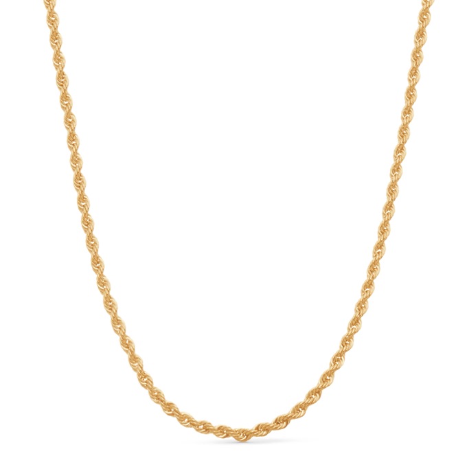 Gold 2.1mm Rope Chain Necklace, , large