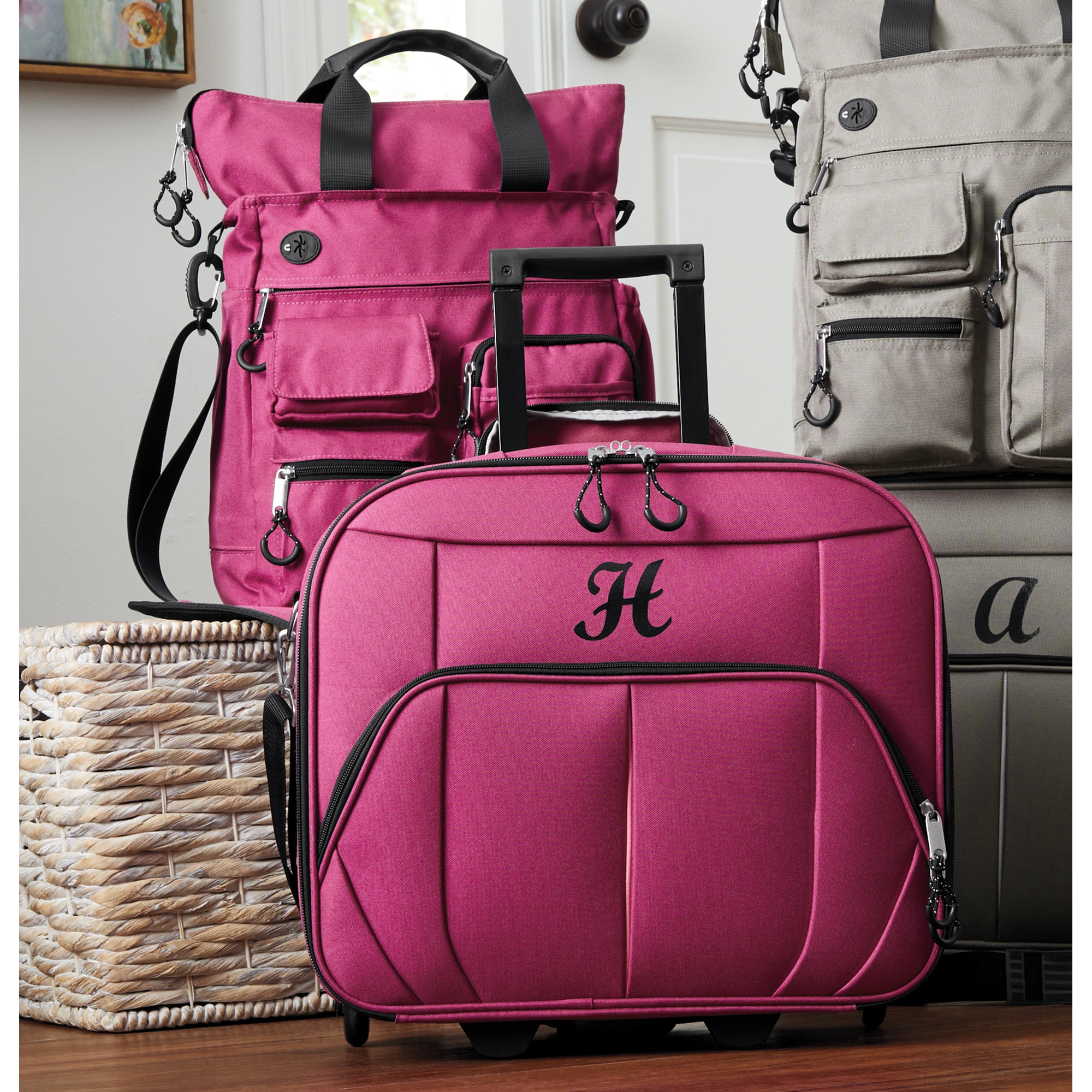 Overnighter 2-piece Luggage Set, Berry, large