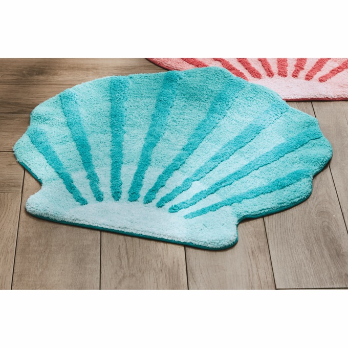 Seashell-Shaped Bath Mat, Ocean, large