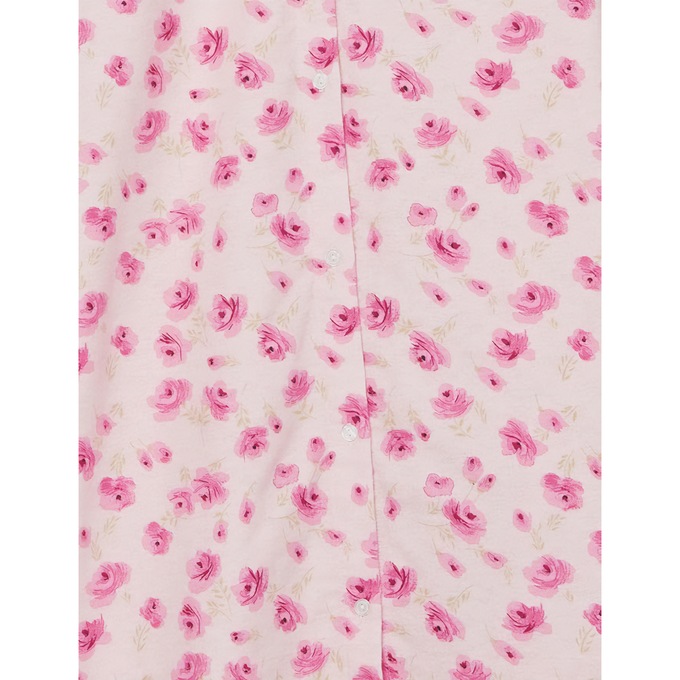 Printed Flannel PJs or Nightshirt, Rose Floral, large
