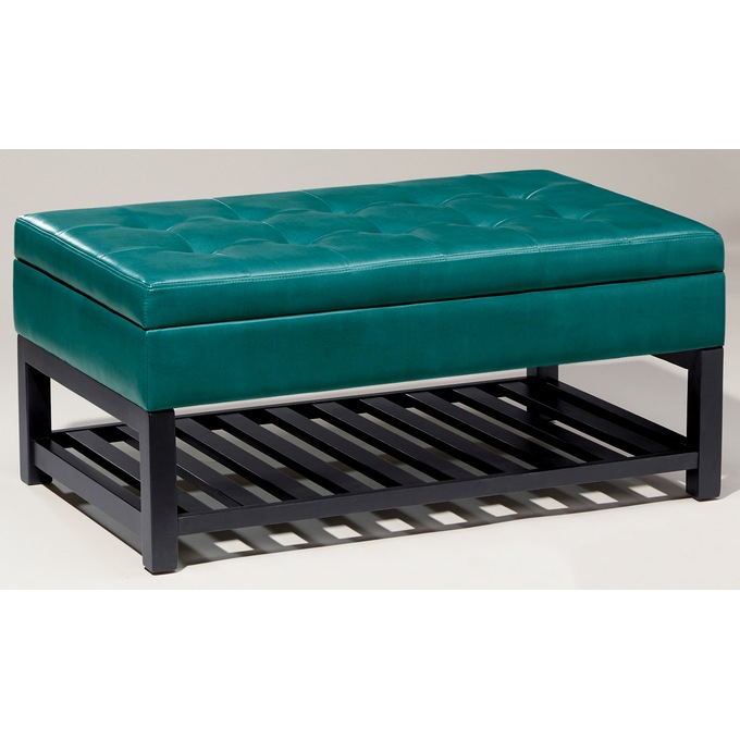 Hudson Storage Bench, Teal, large