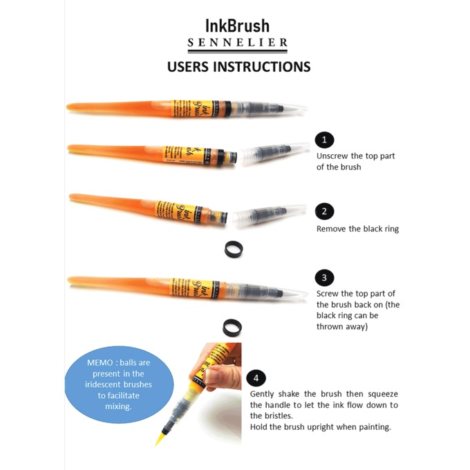 Sennelier Ink 6-Color Iridescent Brush Pen Set, , large