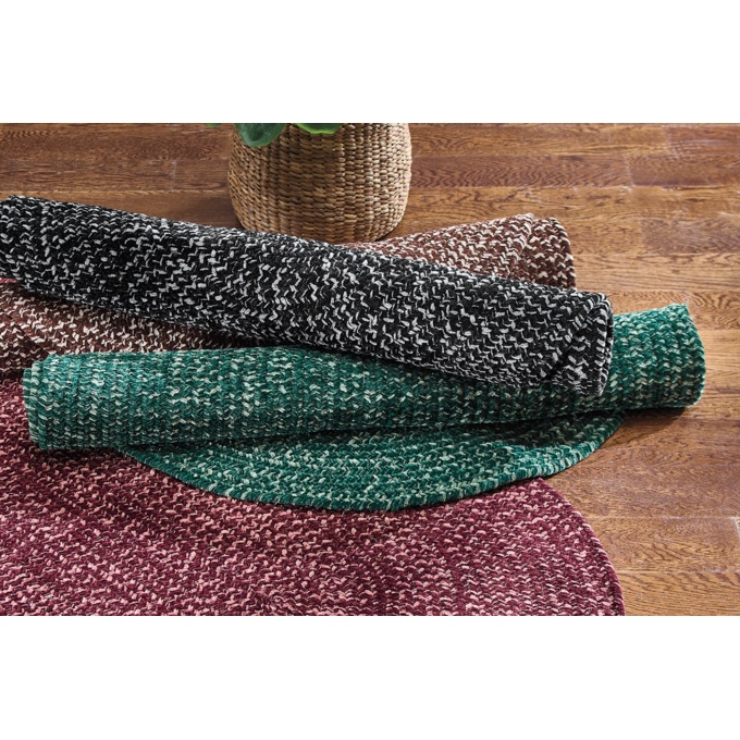 Chenille Tweed Braided Rug, , large