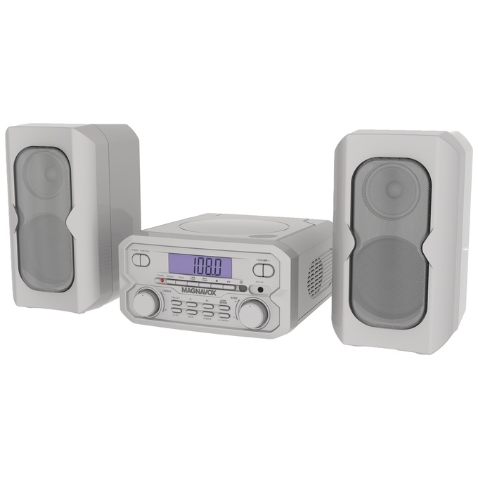 Magnavox 3-Piece CD Shelf System, Silver, large