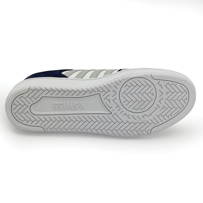 K-Swiss Men's Court Palisades Shoe, Blanc Indigo Tibetan Red White, large