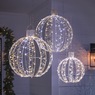Set of 3 Large Outdoor Illuminating Metal Ornaments, Gold, large